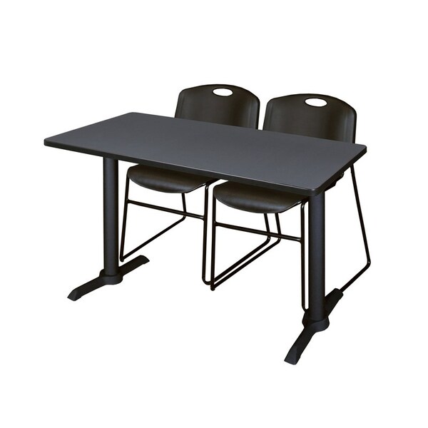 Cain Rectangle Tables > Training Tables > Cain Training Table & Chair Sets, 48 W, 24 L, 29 H, Grey MTRCT4824GY44BK - main